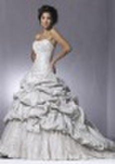 Strapless a-line floor length satin elegant bridal