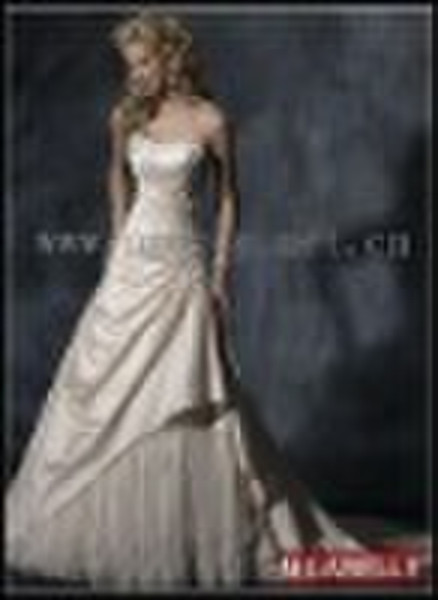 Straight Neckline Bright A-line Bridal  Dress