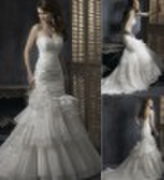 2010 new attractive trailing bridal wedding dress