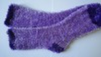 Fashion ladies' feather yarns socks