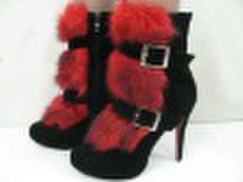 High heel fur boots for winterPaypal+NO MOQ