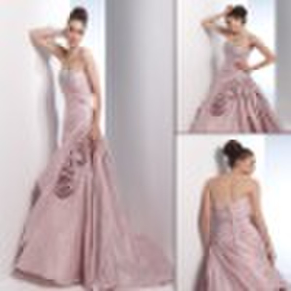 Taffeta strapless bridal dress wedding gown