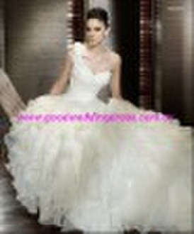 Elegant New Style One-shoulder White Organza Weddi