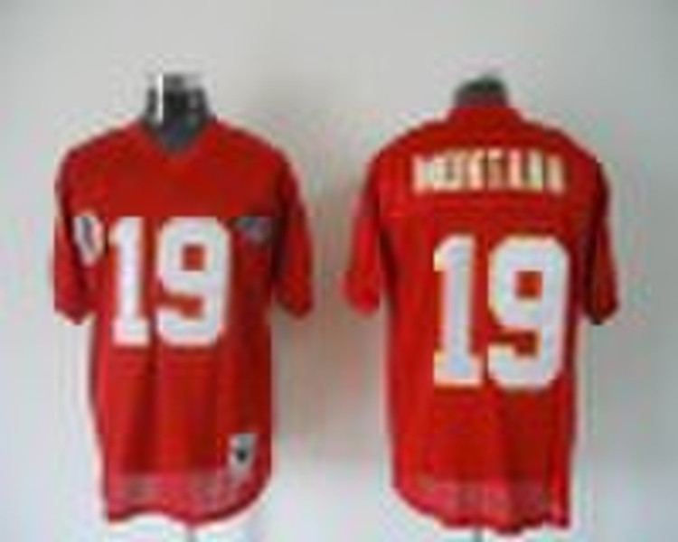 New! 49ers #19 Montana red throwback Football Jers