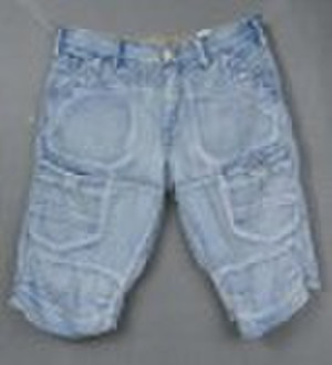 Men's denim cargo shorts