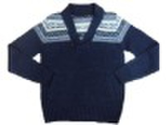 Nep Yarn Pullover Shawl Neck Style