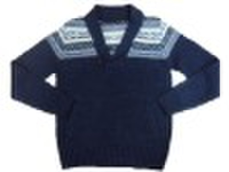Nep Yarn Pullover Shawl Neck Style