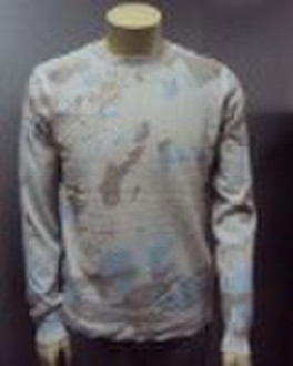 SS-951 100%Cotton men's knitted  allover  prin