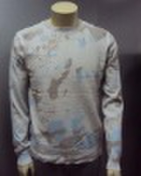SS-951 100%Cotton men's knitted  allover  prin
