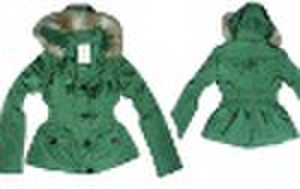 Ladies nylon padding jacket with elastic waist