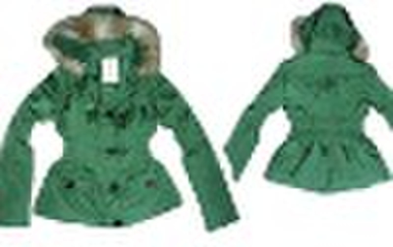 Ladies nylon padding jacket with elastic waist