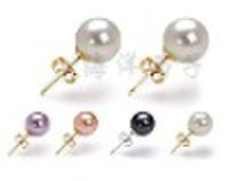 Freshwater pearl earrings with 18K gold perfect ro