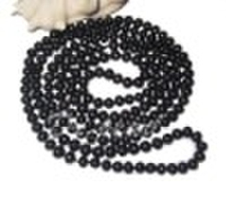 Dying Black color Round pearl necklace