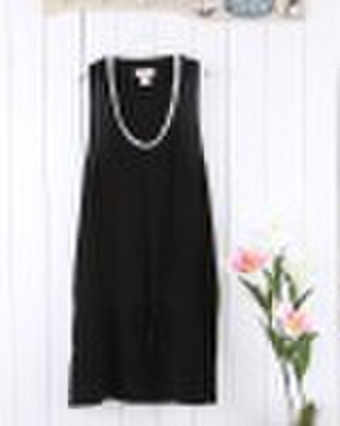 einfachen Stil schwarz casual dress