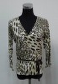 ladies' knitted sweater all-over printed