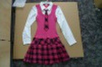 Girls woven fashion dress with tie