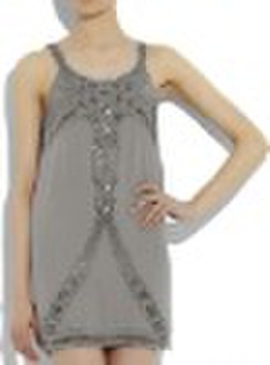 2011 new fahshion grey beaded women dresses
