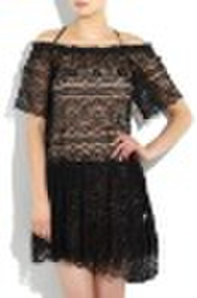 2011 new fashion off-shoulder black lace sexy wome