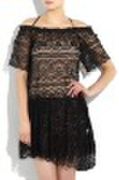 2011 new fashion off-shoulder black lace sexy wome