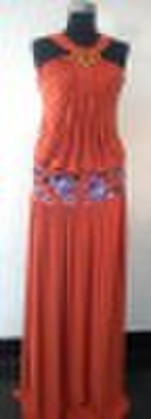 Popular embroidered ladies long dress