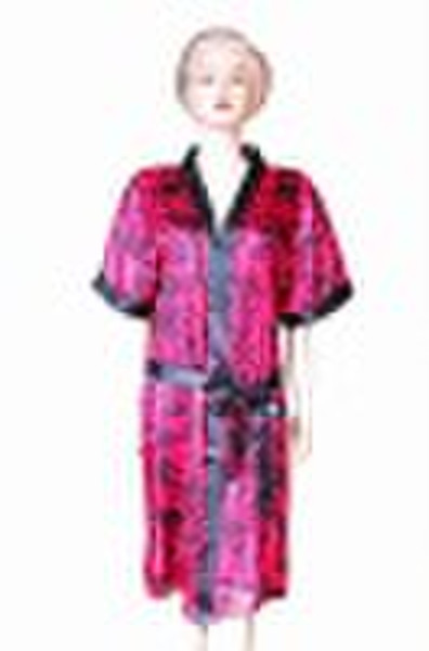 New style women's satin gown with alloverprint