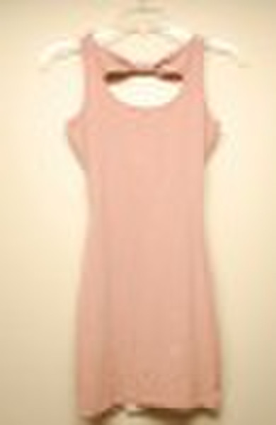 ladies' knitted tank tunic with bow