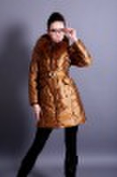 SnowEagle Brand of gold color down garment with fo