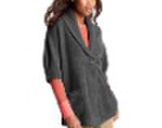 lady knitted cap cardigan sweater