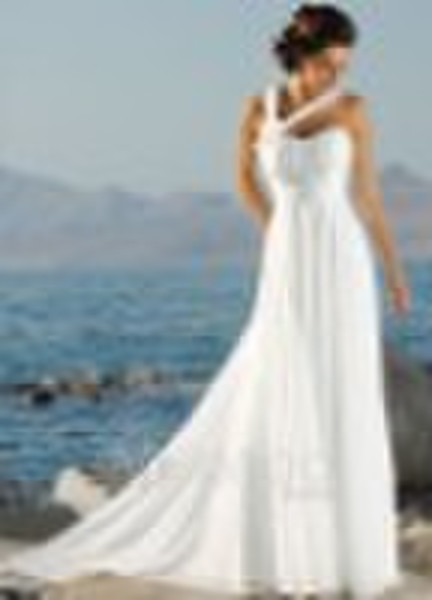 chiffon beach wedding dress  795