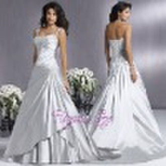 Spaghetti Lace Ruffle Stain Elegant Silver Bridal