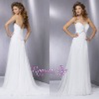 Elegant Empire Strapless White Chiffon Wedding Bri