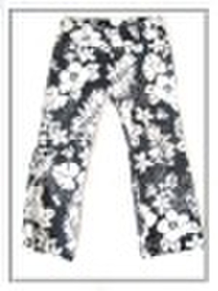 100% cotton spandex printed ladies pants