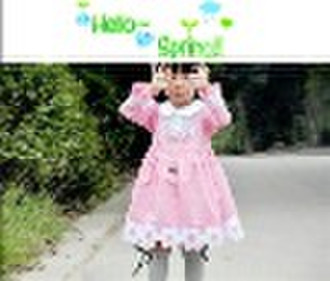girls Dress made with cotton with long sleeve for