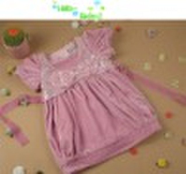 baby Dress made with cotton with short sleeve for
