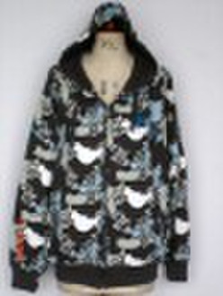 men's long sleeve all over print hoody casual