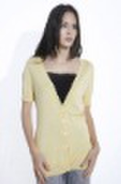 100% acrylic ladies sweater-v-neck