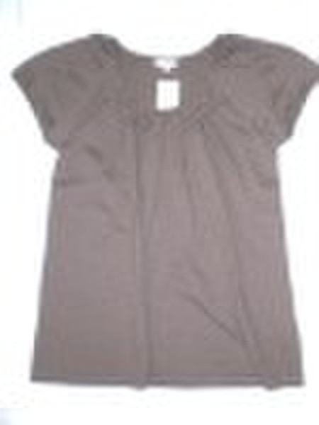 Lady's short sleeve knitted shirt
