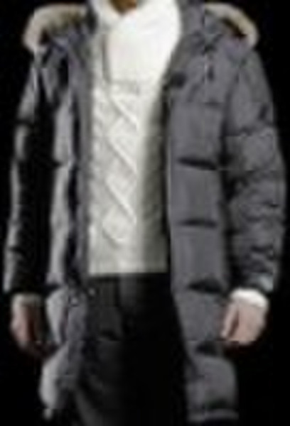 men fashion leisure winter feather coat with hood