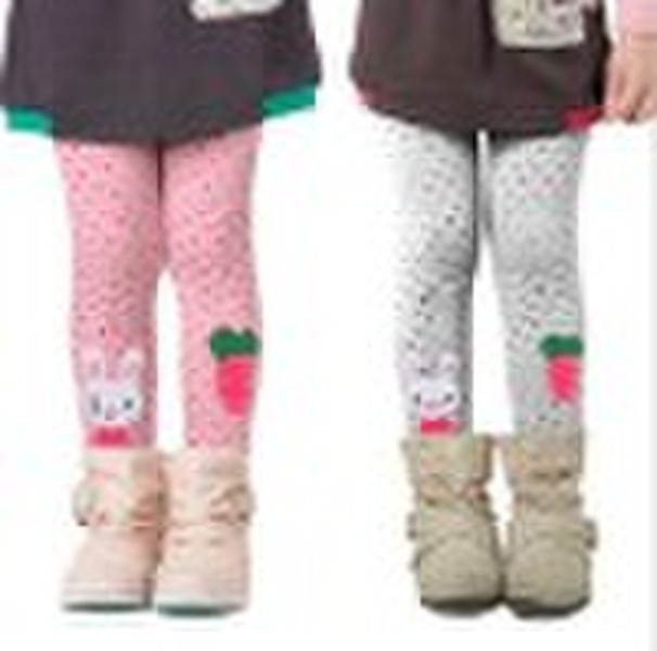 CHILDREN`S WHITE AND GREY CUTE  LEGGINGS