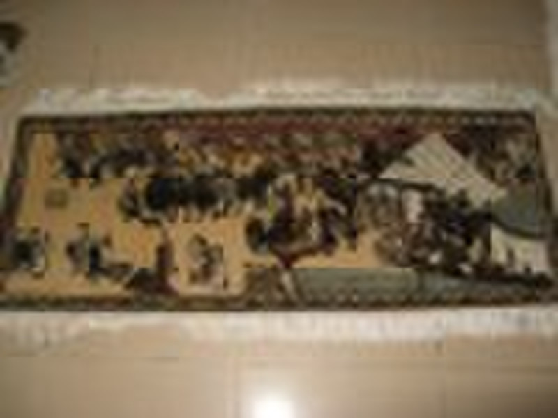 hand knotted silk tapestry