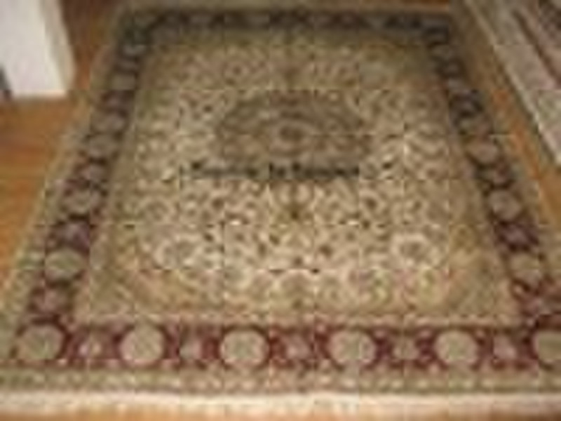 hand knotted persian silk carpet