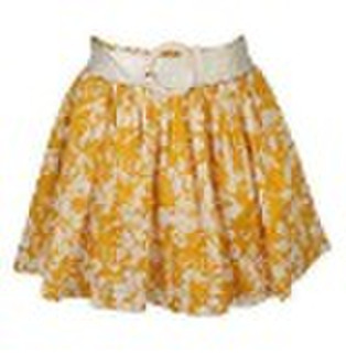 100%cotton voile Mini printed skirt