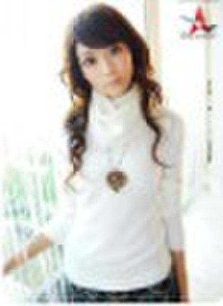 women basic high neck sweater