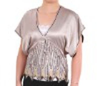 100%polyester woven Ladies' casual blouse