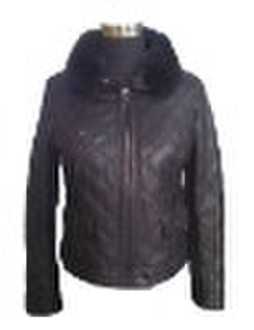 sf-009 fashion leather coat for ladies