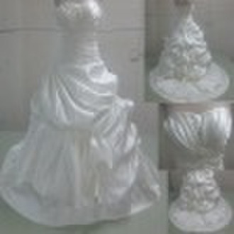 Satin ruffle  A-line bridal  wedding   dress RWD39