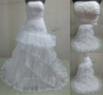 Wholesale retail organza white  tulle pleated brid