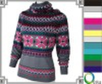 lady sweater with argyle pattern