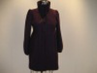 wonen's rose long wool coat