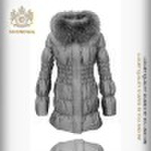 2010 new arrival fashion ladies coat(Raccoon colla